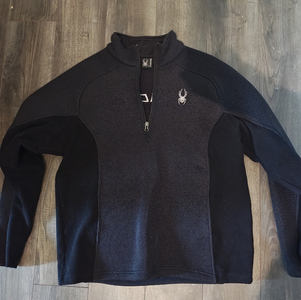 Spyder Black Zip Up Sweater Athletic Style